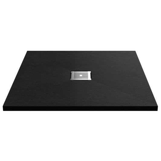 900mm Premium Slimline Square Shower Tray - Slate Black