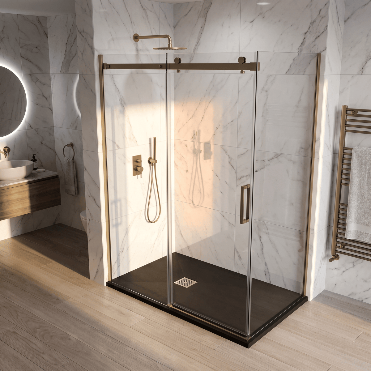 [BELT91011] Balterley Shower Tray Premium Slimline Rectangular - Multiple Sizes and Finishes - Lifestyle 2