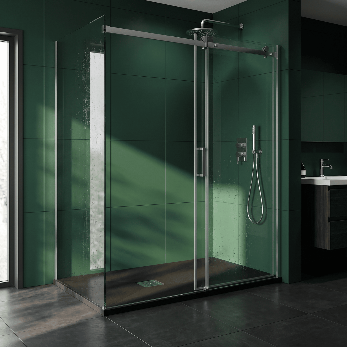 [BELT91013] Balterley Shower Tray Premium Slimline Rectangular - Multiple Sizes and Finishes - Lifestyle 1