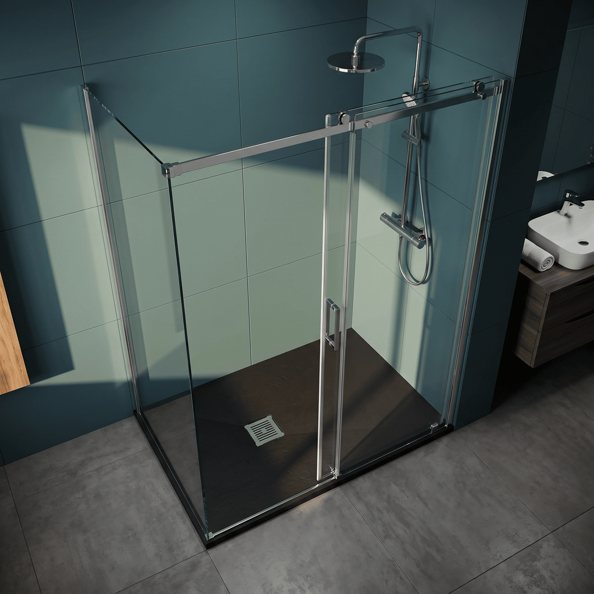 [BELT91013] Balterley Shower Tray Premium Slimline Rectangular - Multiple Sizes and Finishes - Lifestyle 2