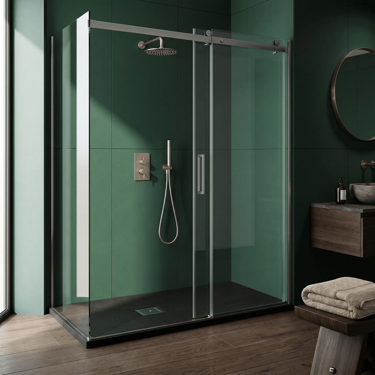 [BELT91021] Balterley Shower Tray Premium Slimline Rectangular - Multiple Sizes and Finishes - Lifestyle 1