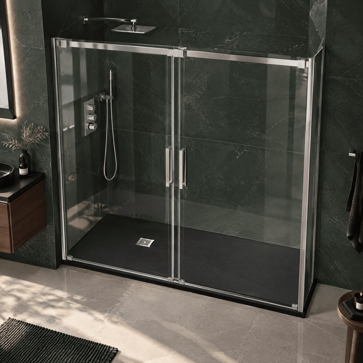 [BELT91061] Balterley Shower Tray Premium Slimline Rectangular - Multiple Sizes and Finishes - Lifestyle 2