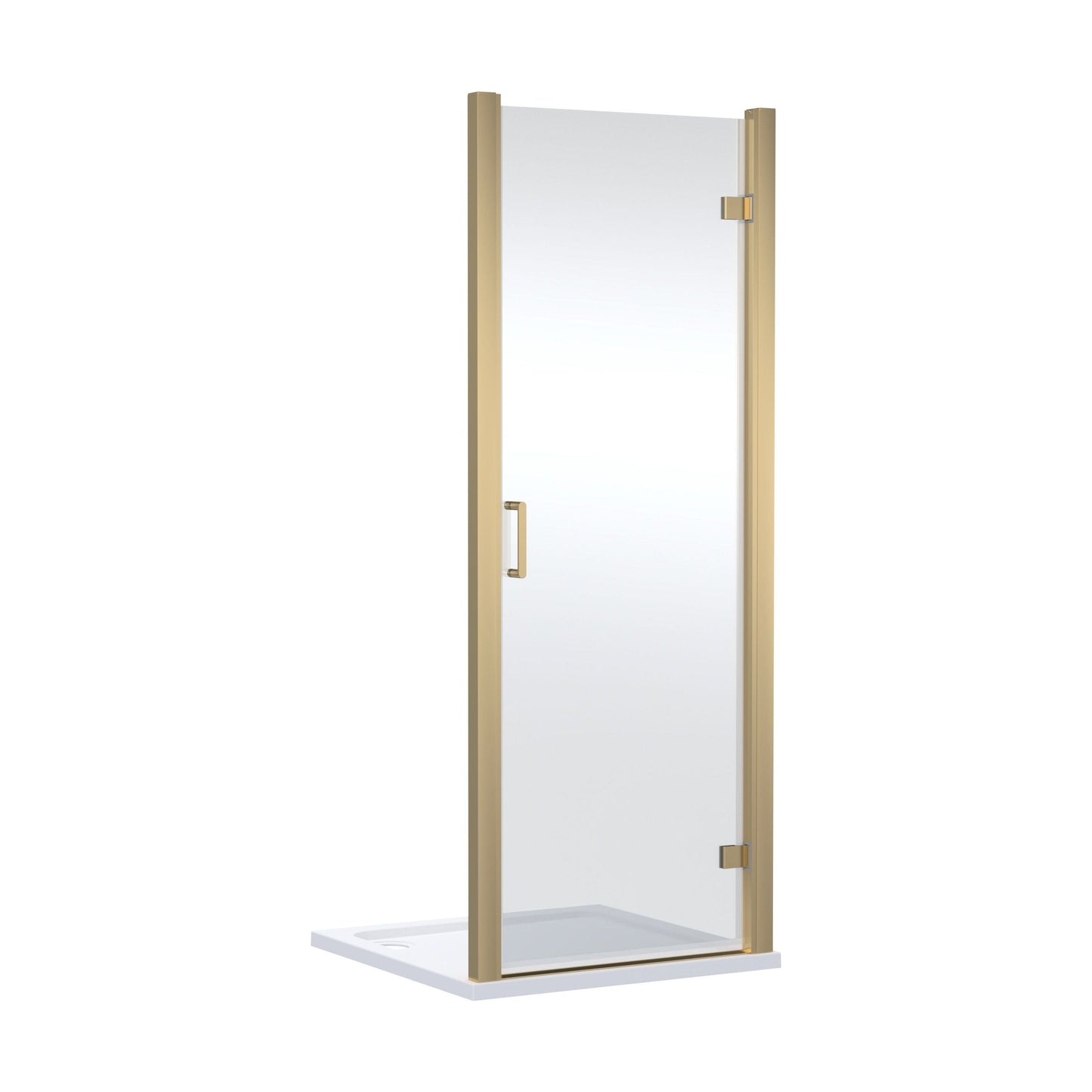 [BELUHD90BB-E8] Ellenhall 8mm Toughened Safety Glass Hinged Shower Door, 1900mm Height - Choice of Size and Finish - Cutout