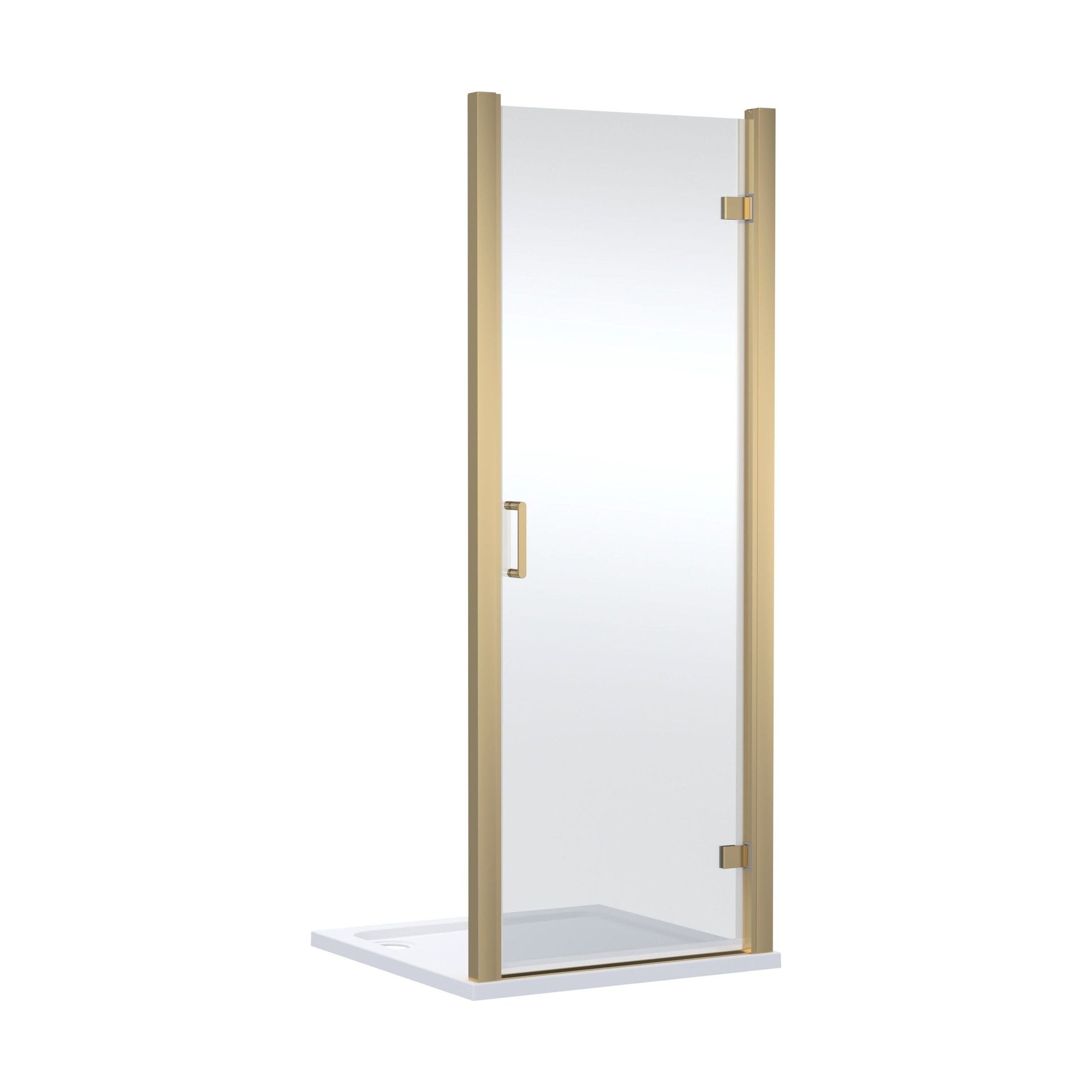 [BELUHD90BB-E8] Ellenhall 8mm Toughened Safety Glass Hinged Shower Door, 1900mm Height - Choice of Size and Finish - Cutout