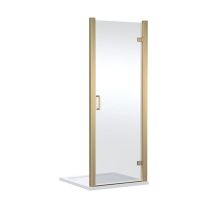 [BELUHD90BB-E8] Ellenhall 8mm Toughened Safety Glass Hinged Shower Door, 1900mm Height - Choice of Size and Finish - Cutout