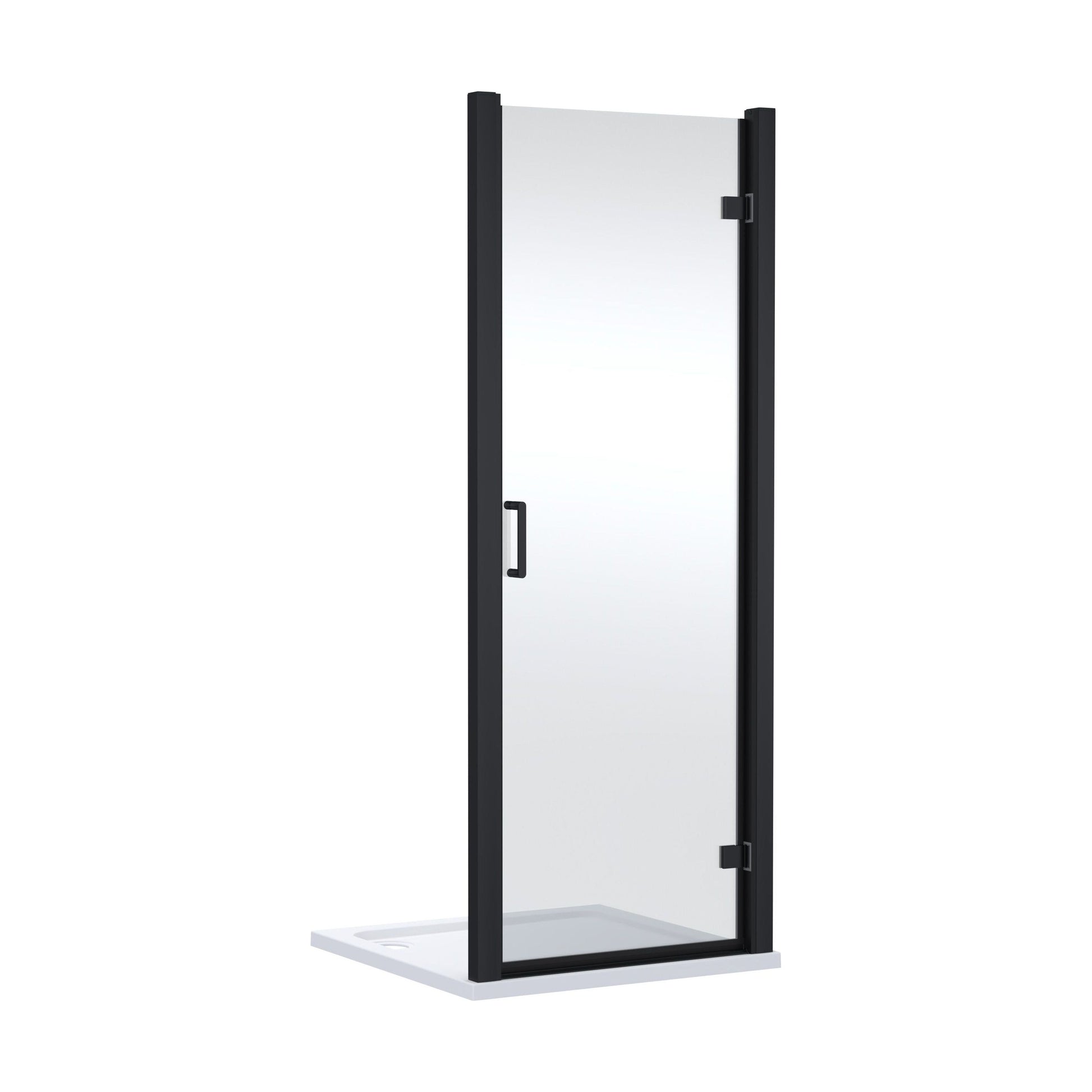 [BELUHD90BP-E8] Ellenhall 8mm Toughened Safety Glass Hinged Shower Door, 1900mm Height - Choice of Size and Finish - Cutout