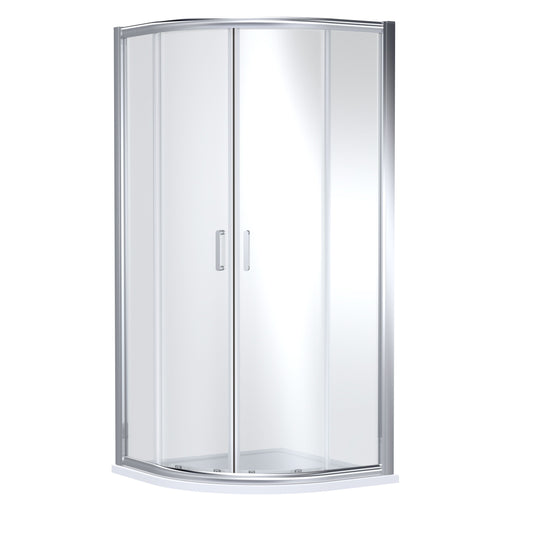 Ellenhall 8mm Glass Quadrant Shower Enclosure, 1000 x 1000mm, Chrome