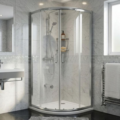 [BELUQ10-E8] Ellenhall 8mm Toughened Safety Glass Quadrant Shower Enclosure, 1900mm Height - Choice of Finish - Silo