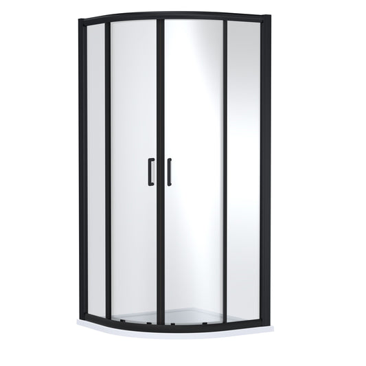 Contemporary 8mm Glass Quadrant Shower Enclosure, 1000 x 1000mm, Matt Black