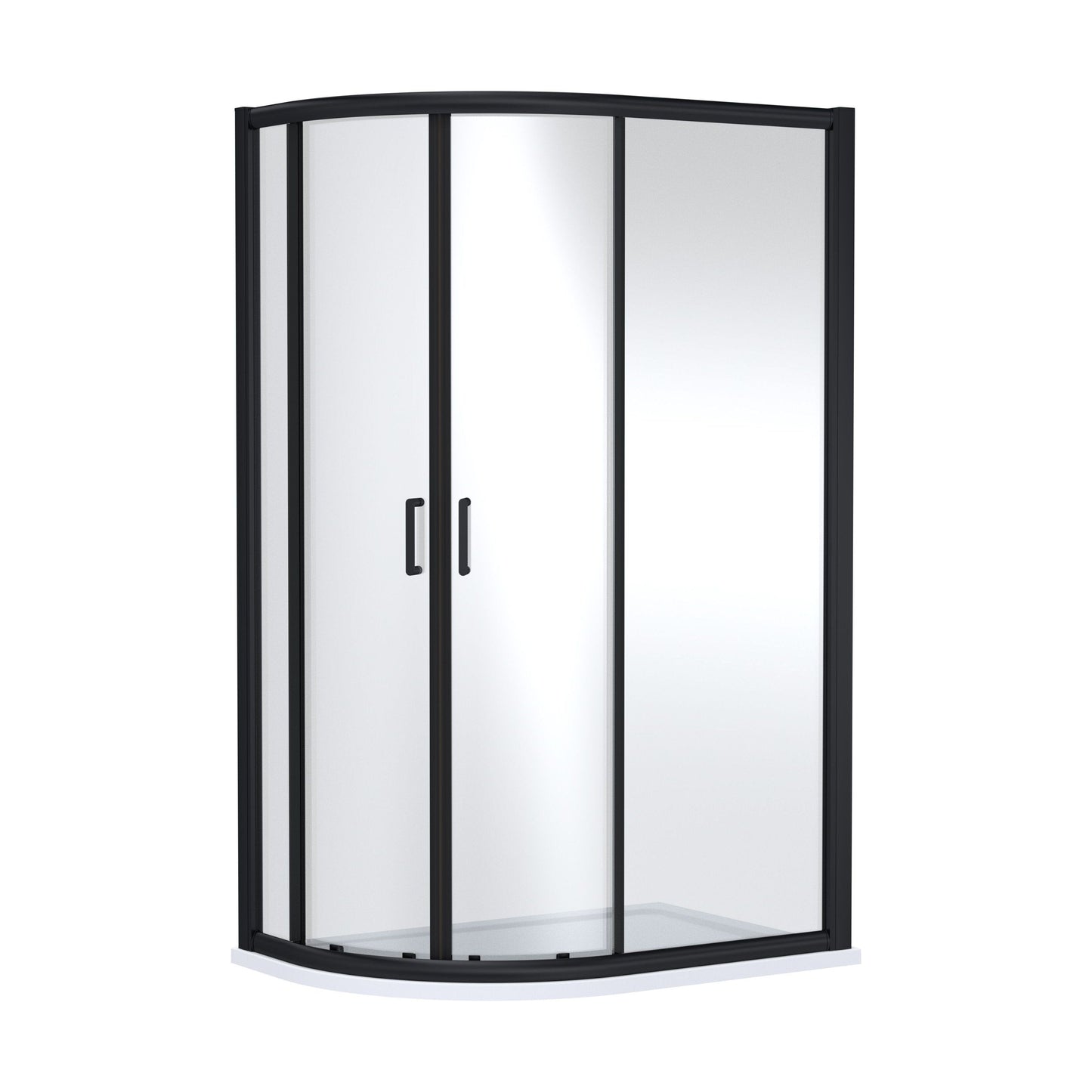 [BELUQ128BP-E8] Ellenhall 8mm Glass Offset Quadrant Shower Enclosure, 1900mm Height - Choice of Colour - Cutout