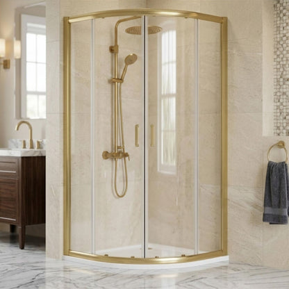 [BELUQ9BB-E8] Ellenhall 8mm Toughened Safety Glass Quadrant Shower Enclosure, 1900mm Height - Choice of Finish - Silo