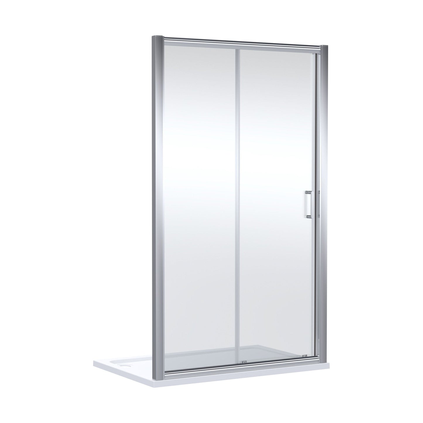 [BELUSL12-E8] Ellenhall 8mm Toughened Safety Glass Sliding Shower Door, 1900mm Height - Choice of Size and Finish - Cutout