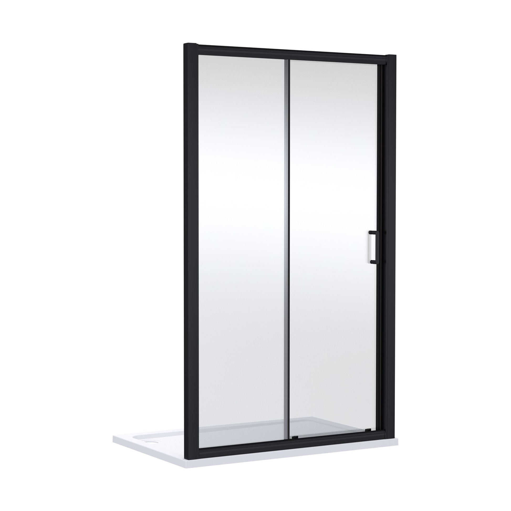 [BELUSL12BP-E8] Ellenhall 8mm Toughened Safety Glass Sliding Shower Door, 1900mm Height - Choice of Size and Finish - Cutout