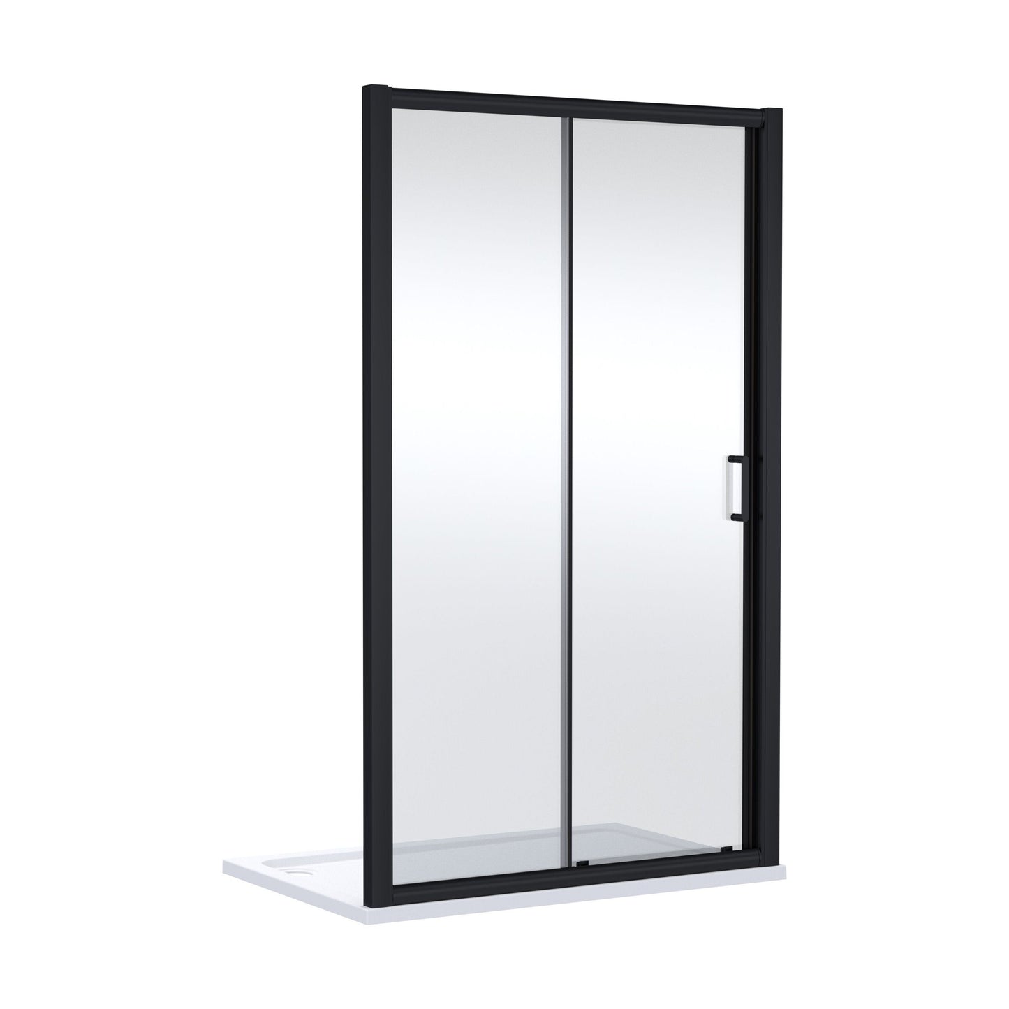 [BELUSL17BP-E8] Ellenhall 8mm Toughened Safety Glass Sliding Shower Door, 1900mm Height - Choice of Size and Finish - Cutout