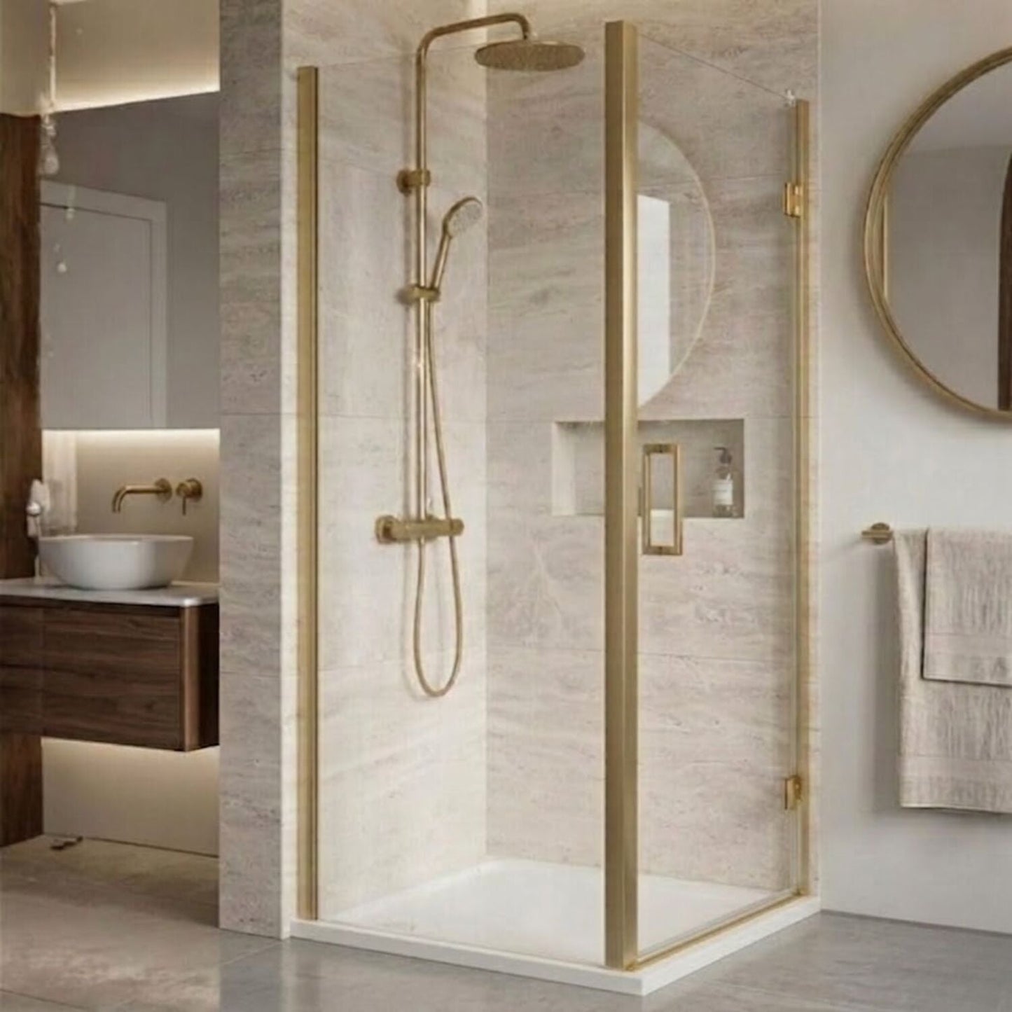 [BELUSP10BB-E8] Ellenhall 8mm Toughened Safety Glass Shower Side Panel, 1900mm Height - Choice of Size and Finish - Silo