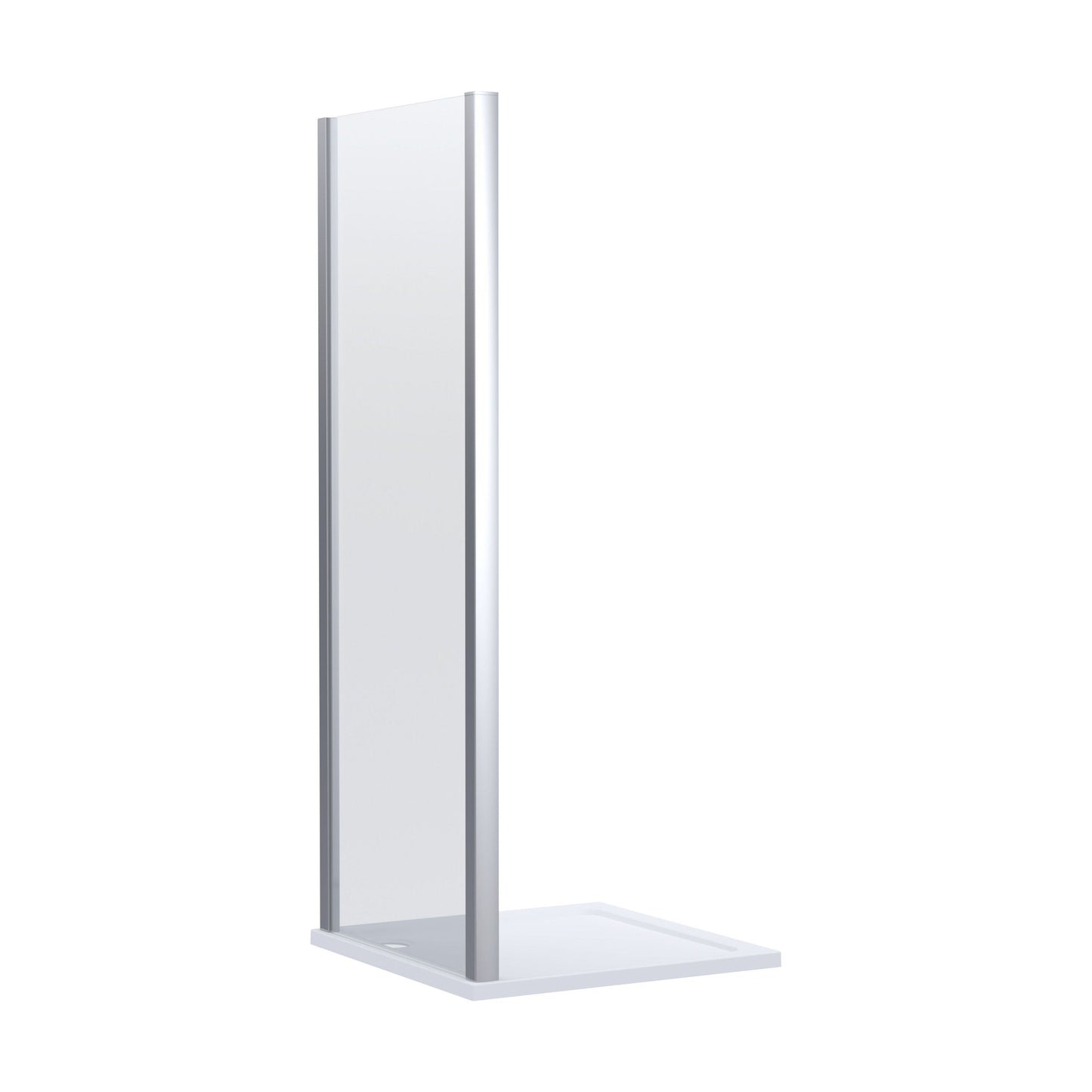 [BELUSP90-E8] Ellenhall 8mm Toughened Safety Glass Shower Side Panel, 1900mm Height - Choice of Size and Finish - Cutout