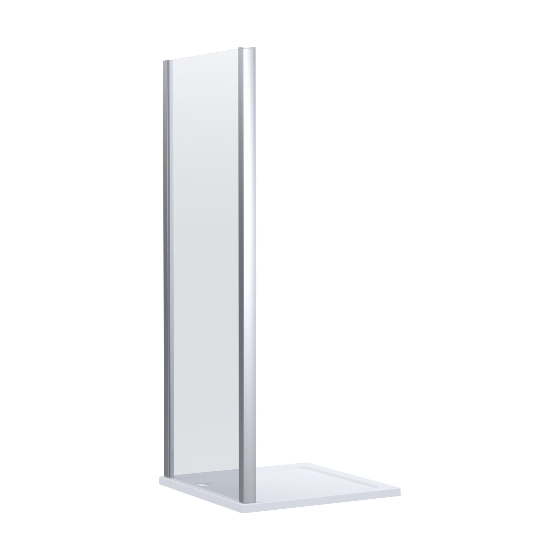 [BELUSP90-E8] Ellenhall 8mm Toughened Safety Glass Shower Side Panel, 1900mm Height - Choice of Size and Finish - Cutout