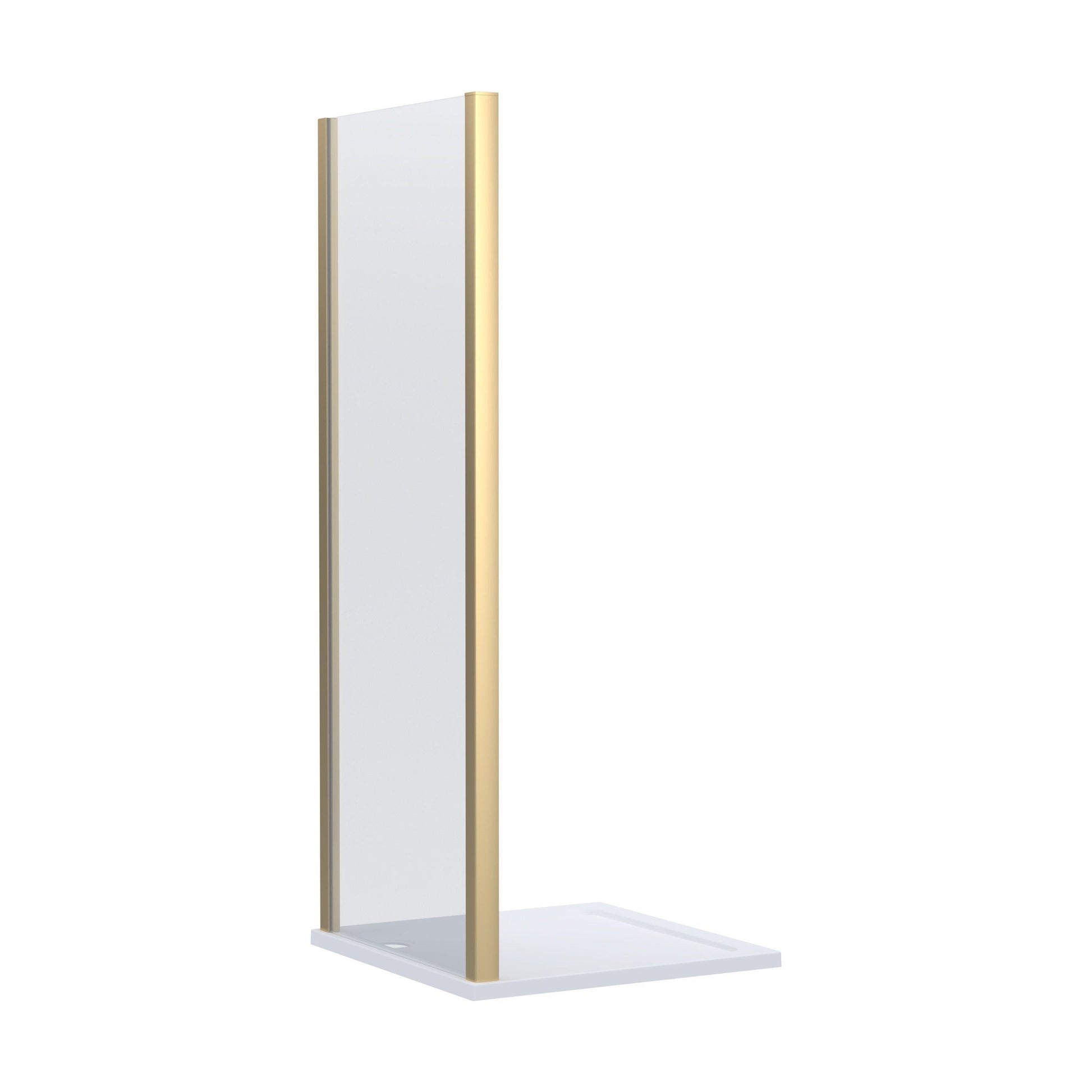 [BELUSP90BB-E8] Ellenhall 8mm Toughened Safety Glass Shower Side Panel, 1900mm Height - Choice of Size and Finish - Cutout