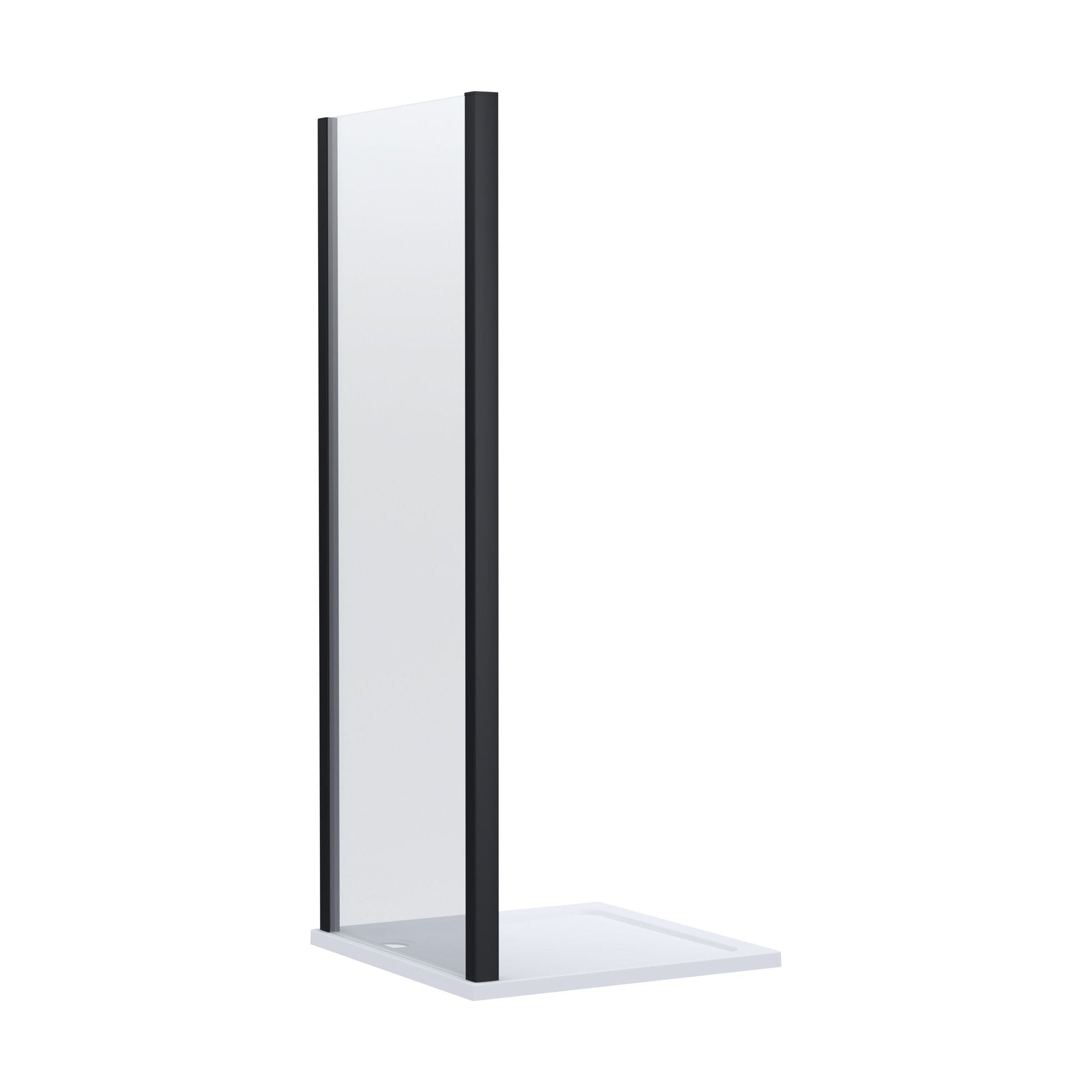 [BELUSP90BP-E8] Ellenhall 8mm Toughened Safety Glass Shower Side Panel, 1900mm Height - Choice of Size and Finish - Cutout