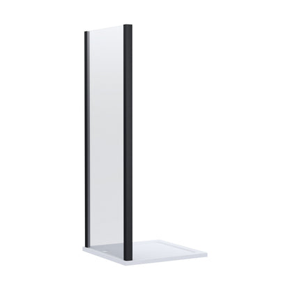 [BELUSP90BP-E8] Ellenhall 8mm Toughened Safety Glass Shower Side Panel, 1900mm Height - Choice of Size and Finish - Cutout