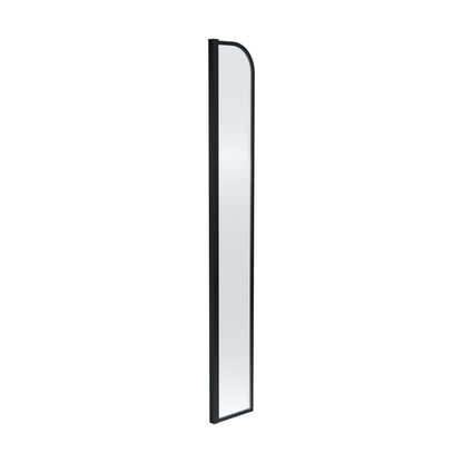 [BERBP215] Balterley Contemporary Bathroom 8mm Glass Arched Wetroom Return Screen, Matt Black, 1559 x 230 x 30mm - Cutout
