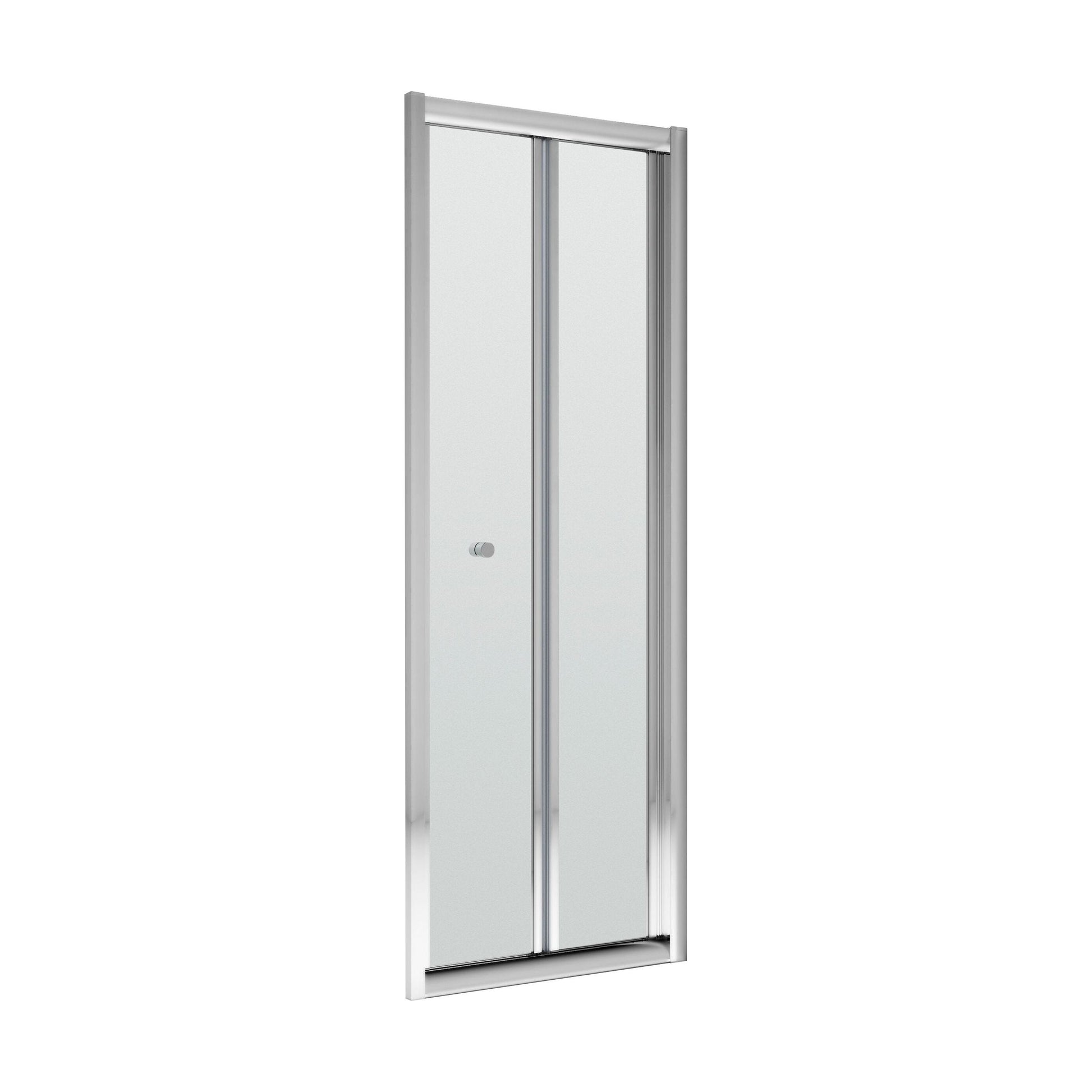 [BERUBD76] 4mm Toughened Safety Glass Reversible Bi-Fold Shower Door - 760mm - Chrome - Cutout