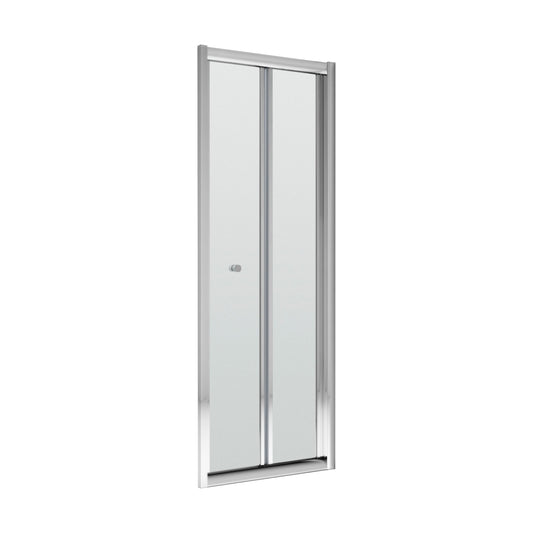 [BERUBD90] 4mm Toughened Safety Glass Reversible Bi-Fold Shower Door - 900mm - Chrome - Cutout