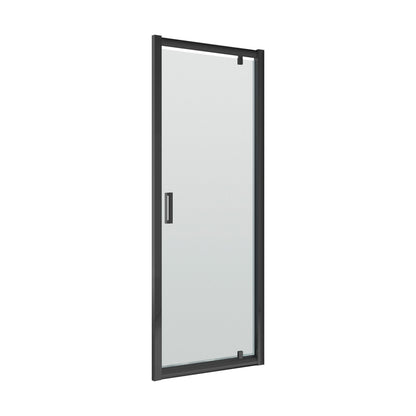[BERUPD76BP] 6mm Toughened Safety Glass Reversible Pivot Shower Door - 760mm - Black - Cutout