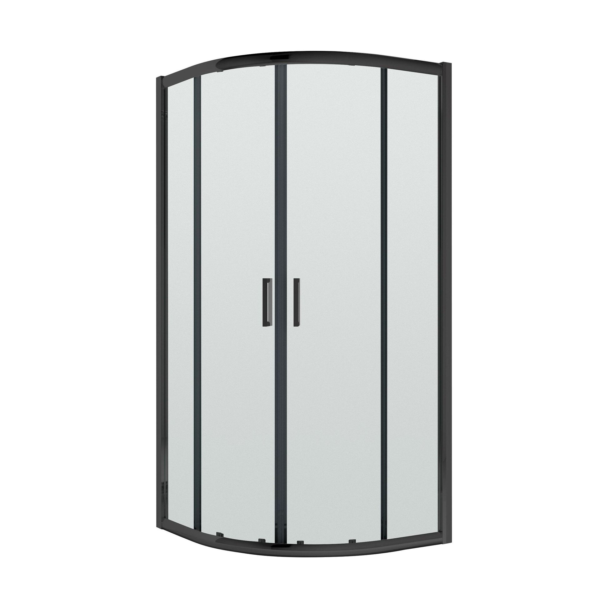 [BERUQ80BP] Quadrant 6mm Toughened Safety Glass Shower Enclosure - 800mm x 800mm - Black - Cutout