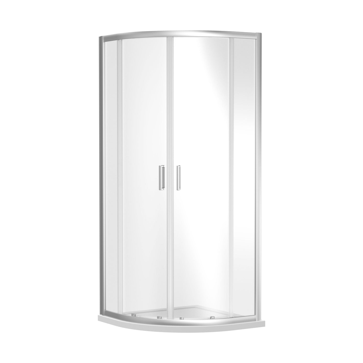 [BERUQ80] Quadrant 6mm Toughened Safety Glass Shower Enclosure - 800mm x 800mm - Chrome - Cutout