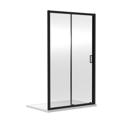 [BERUSL12BP] 6mm Toughened Safety Glass Reversible Sliding Shower Door - 1200mm - Black - Cutout