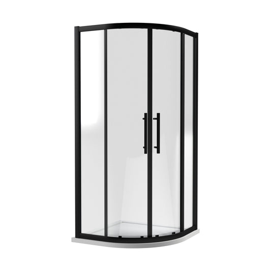 [BESO100BP] Balterley Sonic 1000mm Quadrant Shower Enclosure with 8mm Glass and Easyfit Assembly System - Black - Cutout