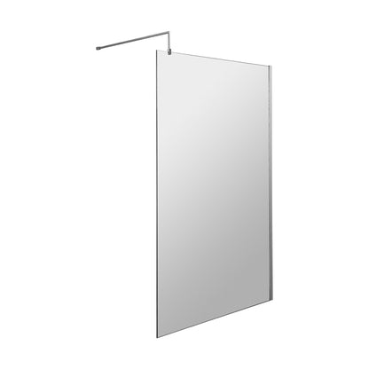 [BESO1100CP] Balterley Contemporary Bathroom 8mm Glass Profile Wetroom Screen with Support Bar, Chrome, 1950 x 1100 x 14mm - Cutout