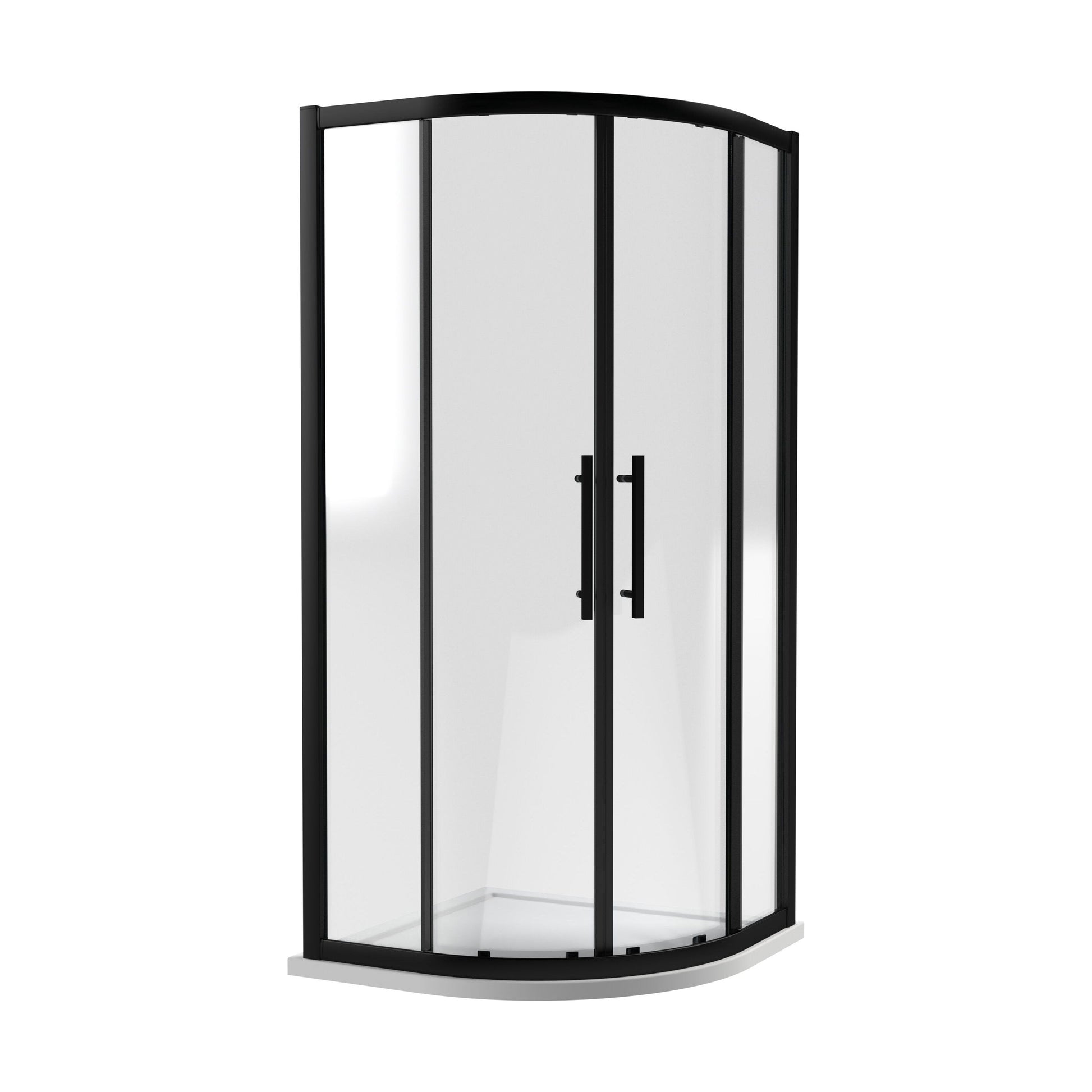 [BESO900BP] Balterley Sonic 900mm Shower Side Panel with 8mm Toughened Safety Glass and Easyfit Assembly System - Black - Cutout