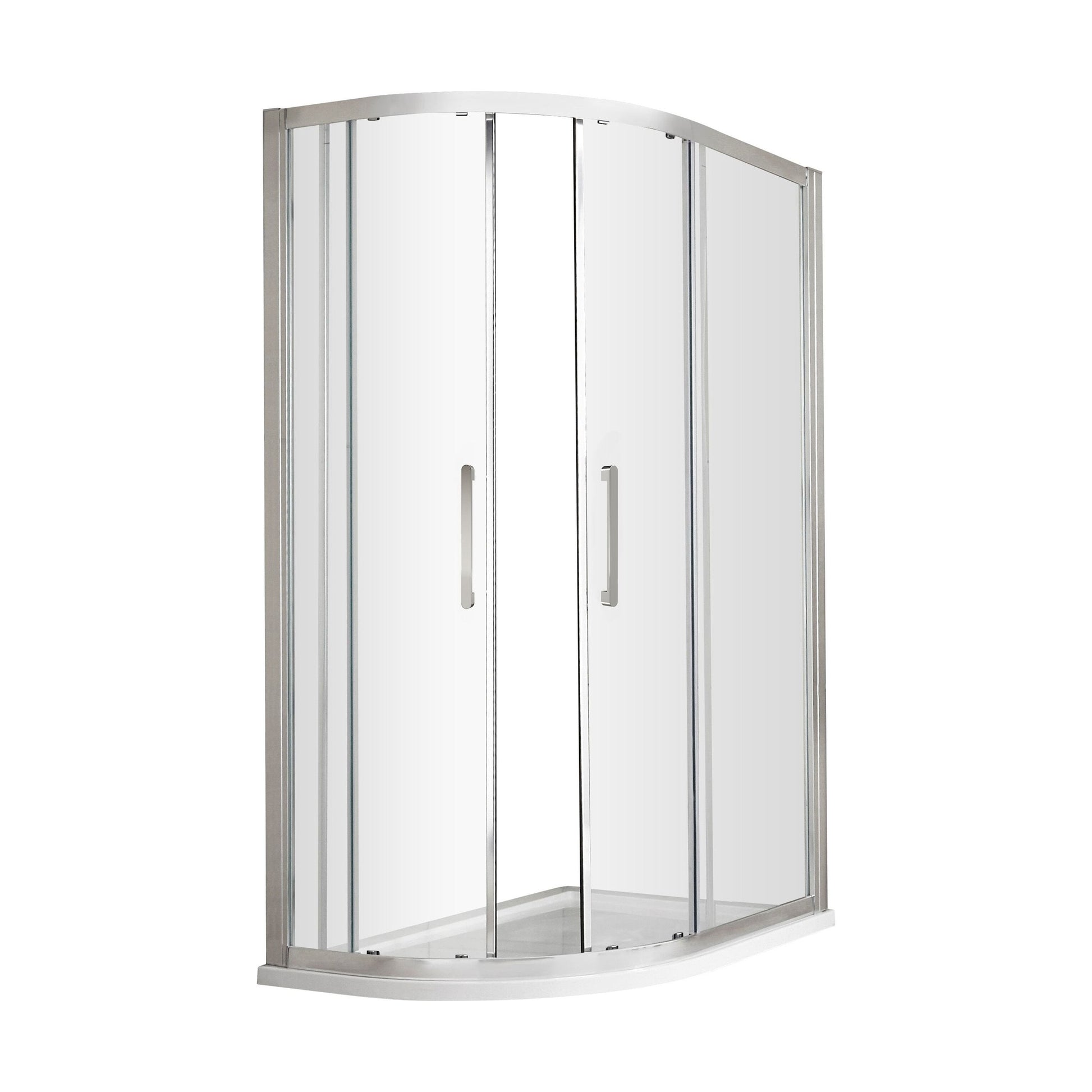 [BESOQ128H4] Sonic 8mm Toughened Safety Glass Offset Quadrant Shower Enclosure - Multiple Sizes Available - Cutout