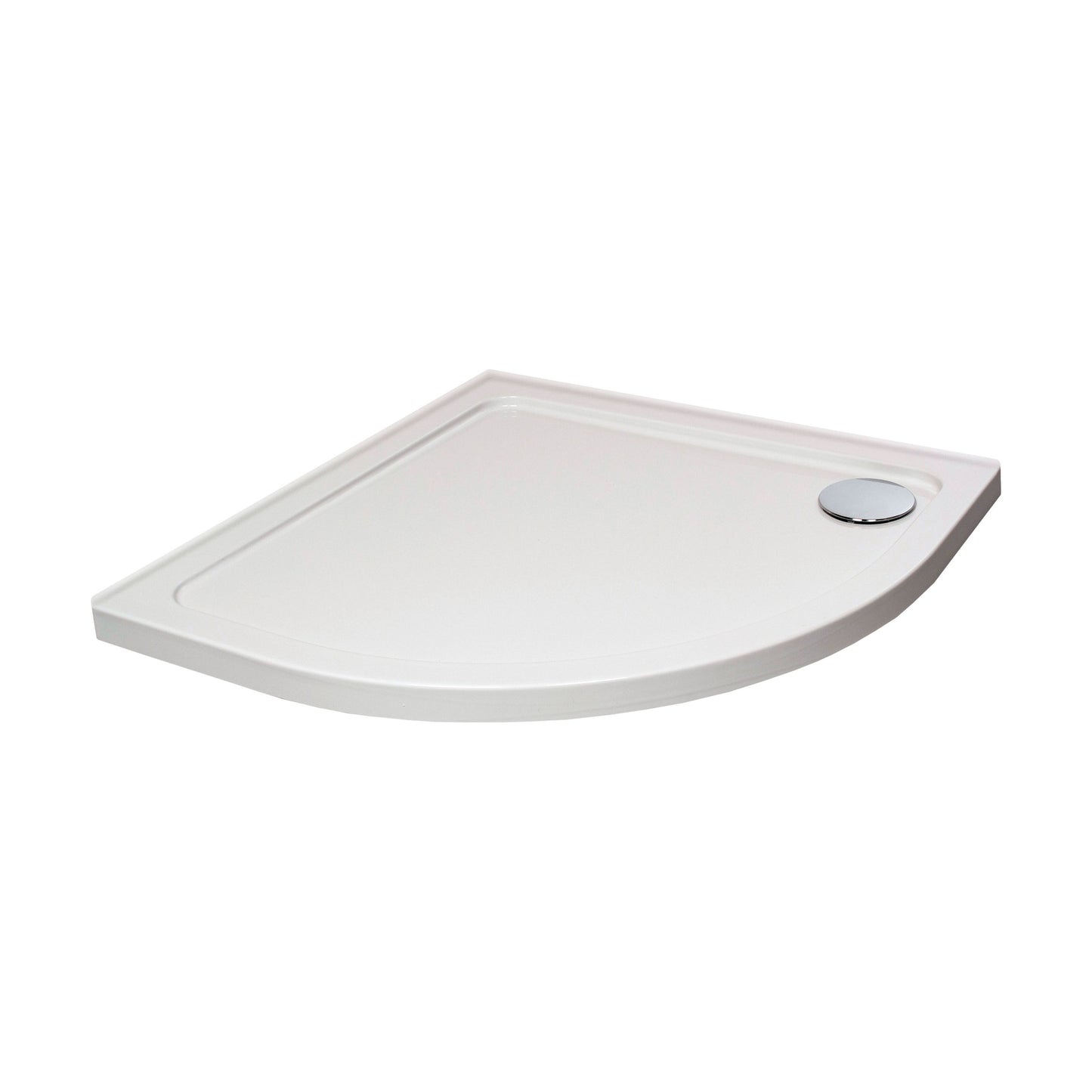 [BET2518U] White Quadrant Stone Shower Tray with Corner Waste Position with Upstands - 800 x 800 mm - Balterley - Cutout