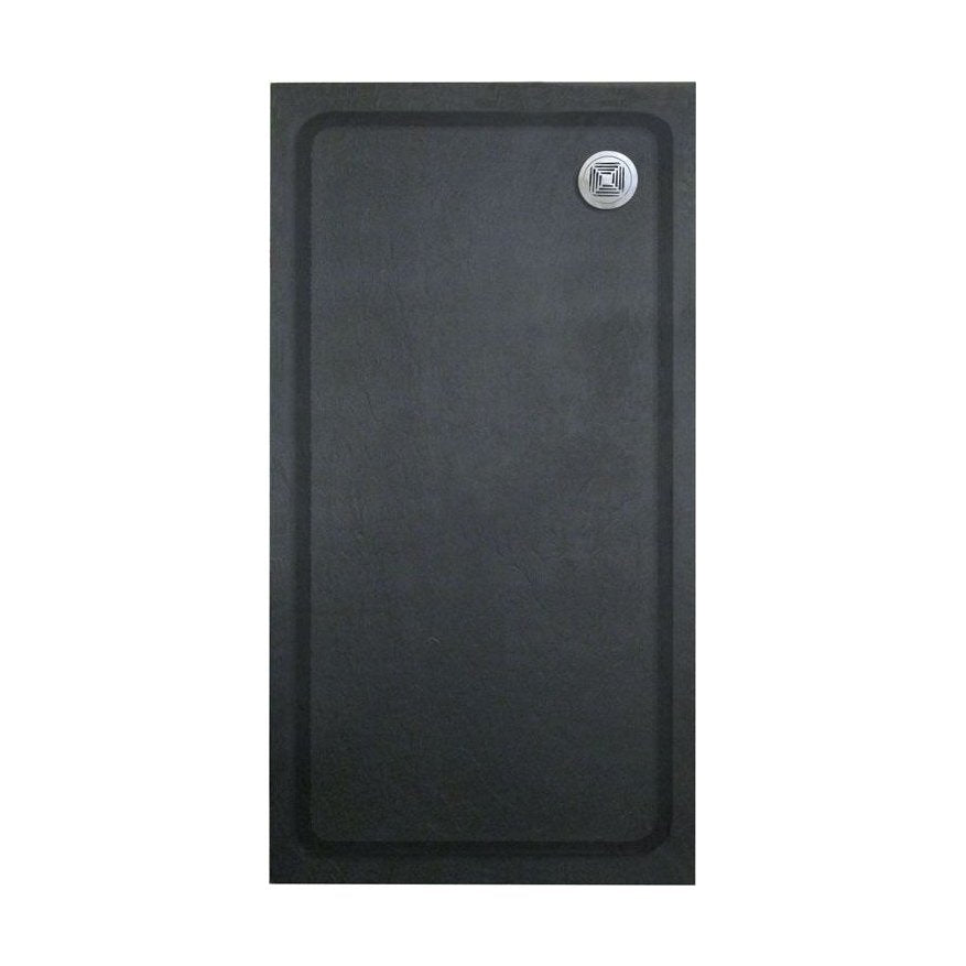 [BETAQS1170BLK] Black Rectangular Slate Effect Shower Tray - Choice of Size - Cutout