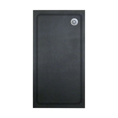 [BETAQS1780BLK] Black Rectangular Slate Effect Shower Tray - Choice of Size - Cutout