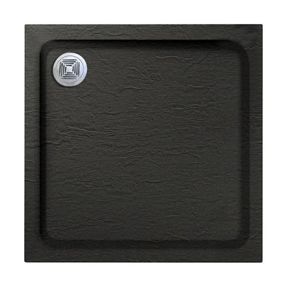 [BETAQS9090BLK] Black Square Slate Effect Shower Tray - Choice of Size - Cutout