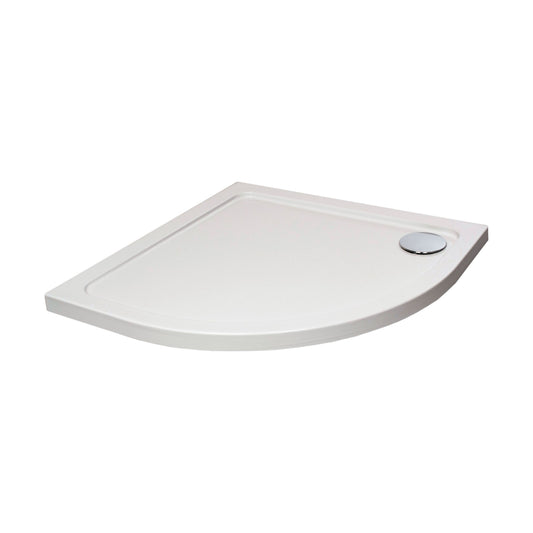 [BETASP9090Q] White Quadrant Stone Slip Resistant Shower Tray with Corner Waste Position - 900 x 900mm - Balterley - Cutout