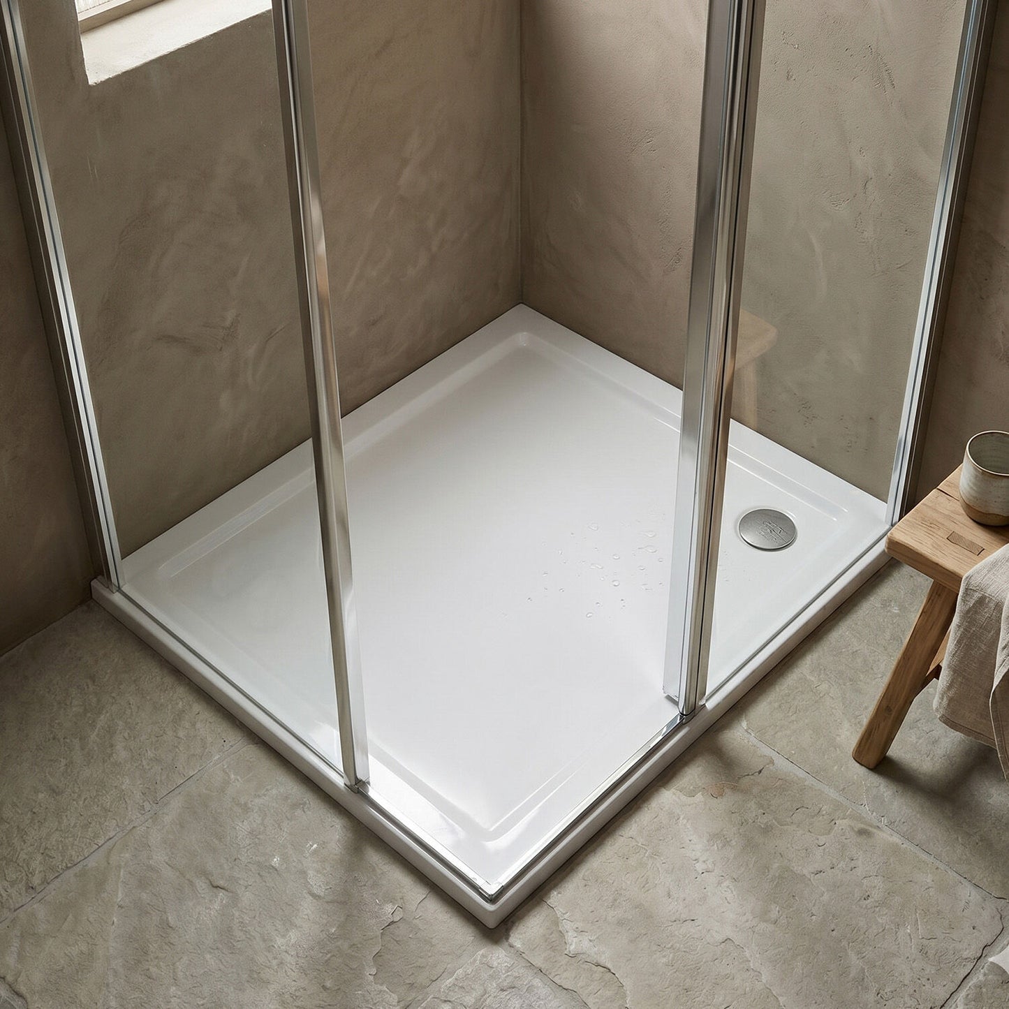 [BETR008] Premium Rectangular Shower Tray, 40mm Profile, White - Choice of Size - Silo