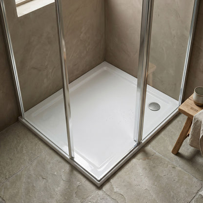 [BETR008] Premium Rectangular Shower Tray, 40mm Profile, White - Choice of Size - Silo