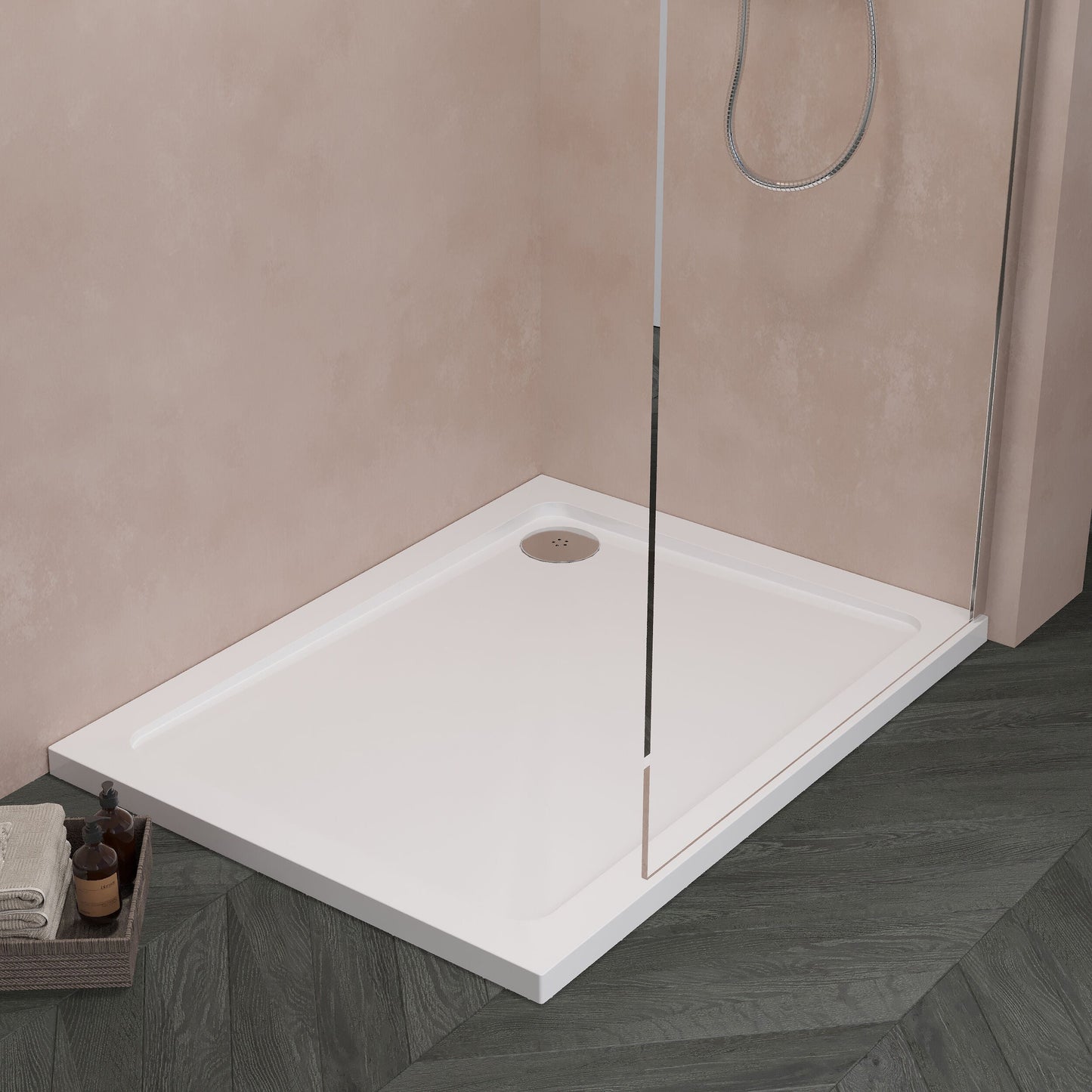 [BETR012] Balterley Shower Tray Modern Rectangular 40mm Profile Slimline, White or Grey - Multiple Sizes Available - Lifestyle 1