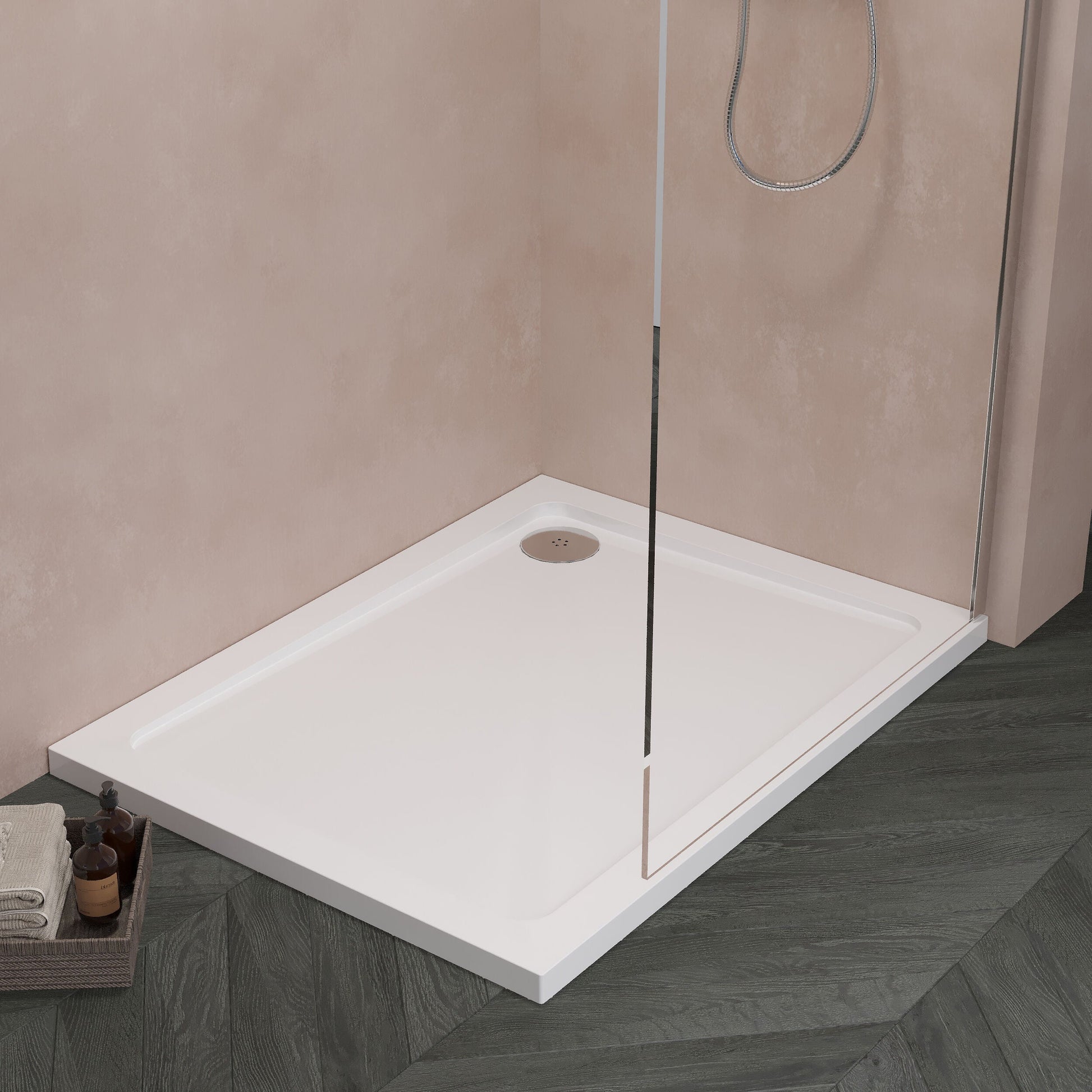 [BETR012] Balterley Shower Tray Modern Rectangular 40mm Profile Slimline, White or Grey - Multiple Sizes Available - Lifestyle 1