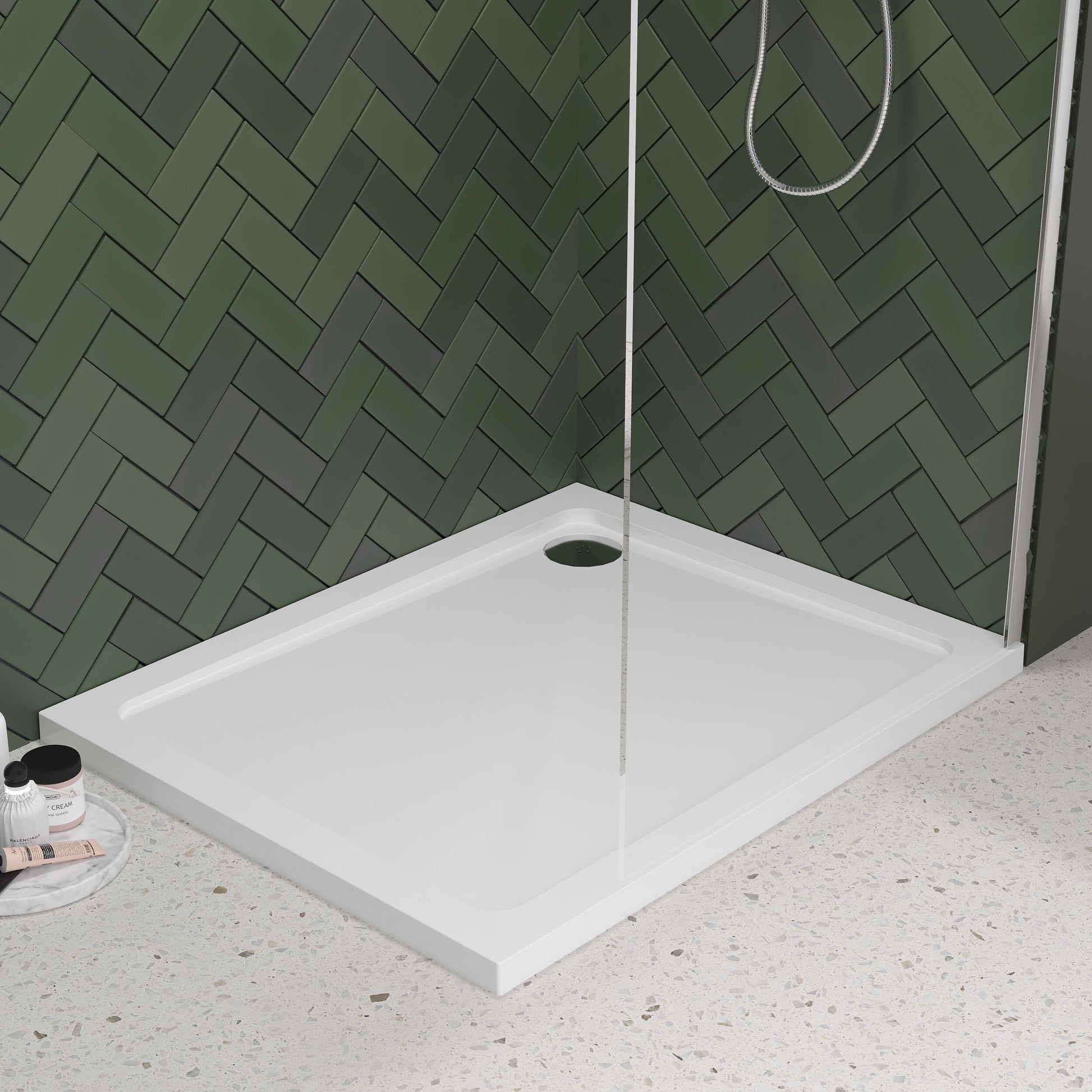[BETR013] Balterley Shower Tray Modern Rectangular 40mm Profile Slimline, White or Grey - Multiple Sizes Available - Lifestyle 1