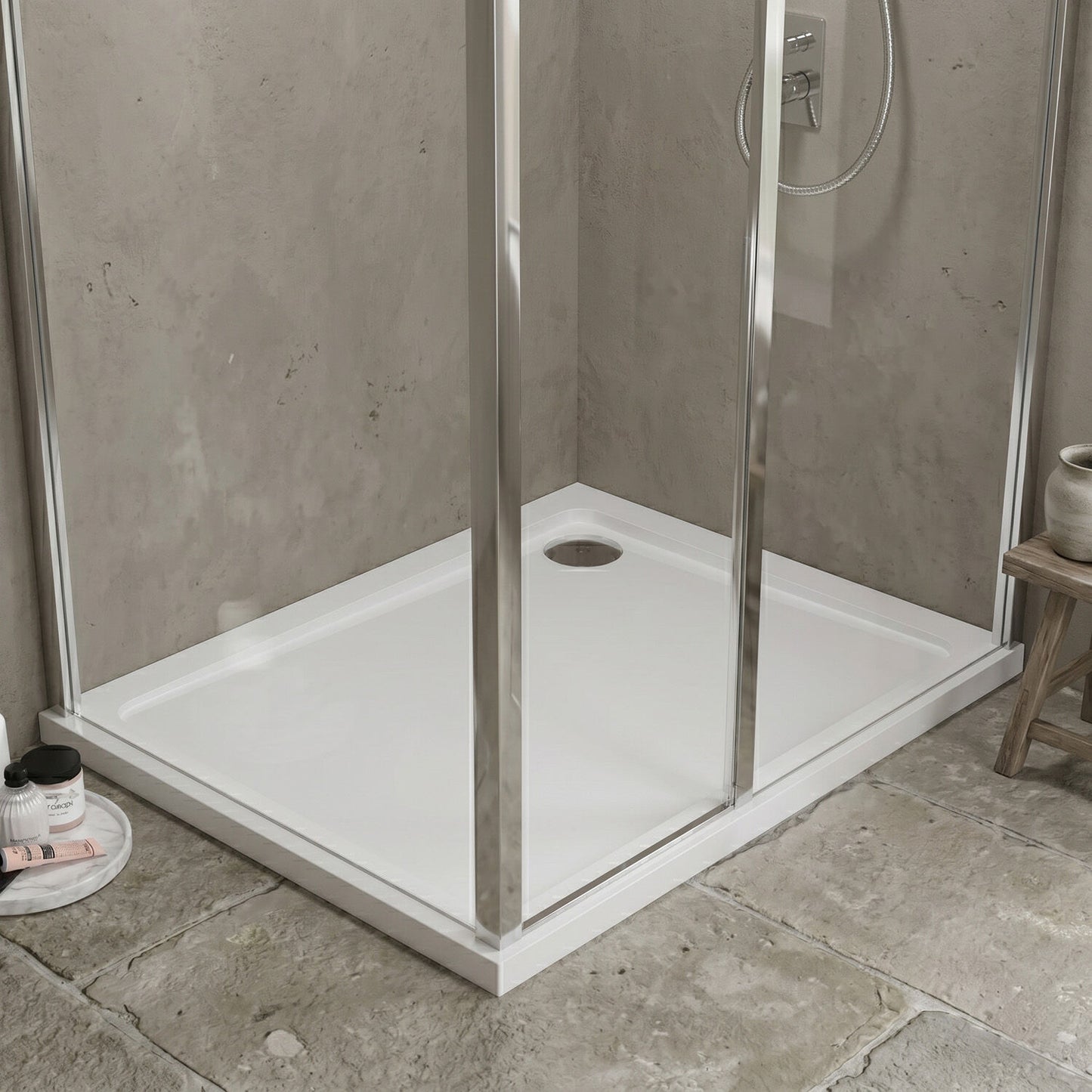 [BETR013] Premium Rectangular Shower Tray, 40mm Profile, White - Choice of Size - Silo