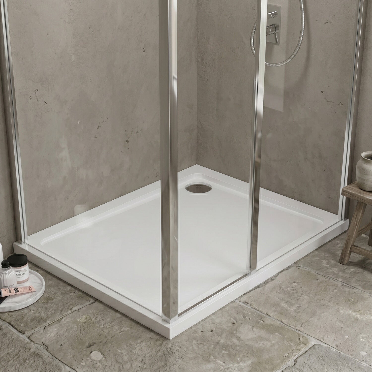 [BETR013] Premium Rectangular Shower Tray, 40mm Profile, White - Choice of Size - Silo