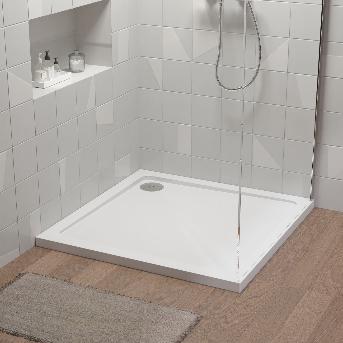 [BETR015] Balterley Shower Tray Modern Square, 40mm Profile - Choice of Size and Colour - Lifestyle 1