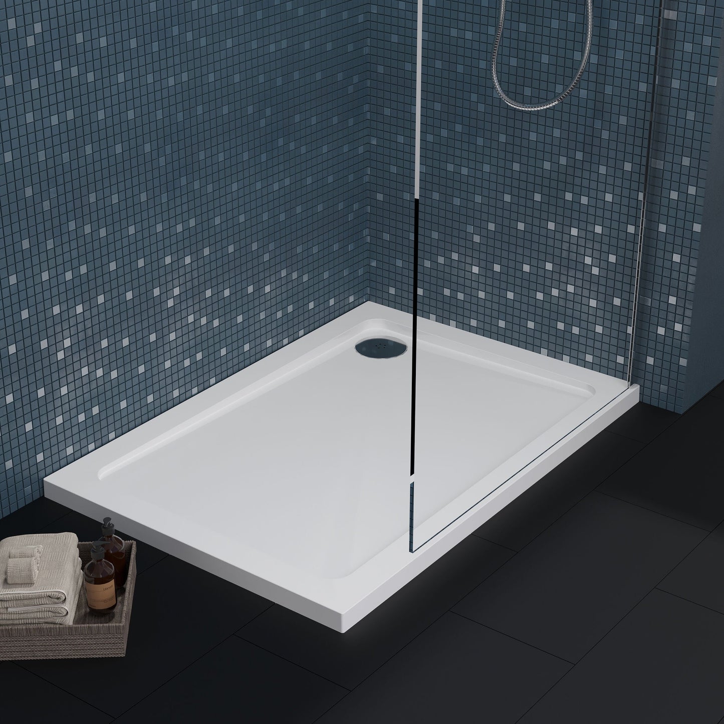 [BETR016] Balterley Shower Tray Modern Rectangular 40mm Profile Slimline, White or Grey - Multiple Sizes Available - Lifestyle 1