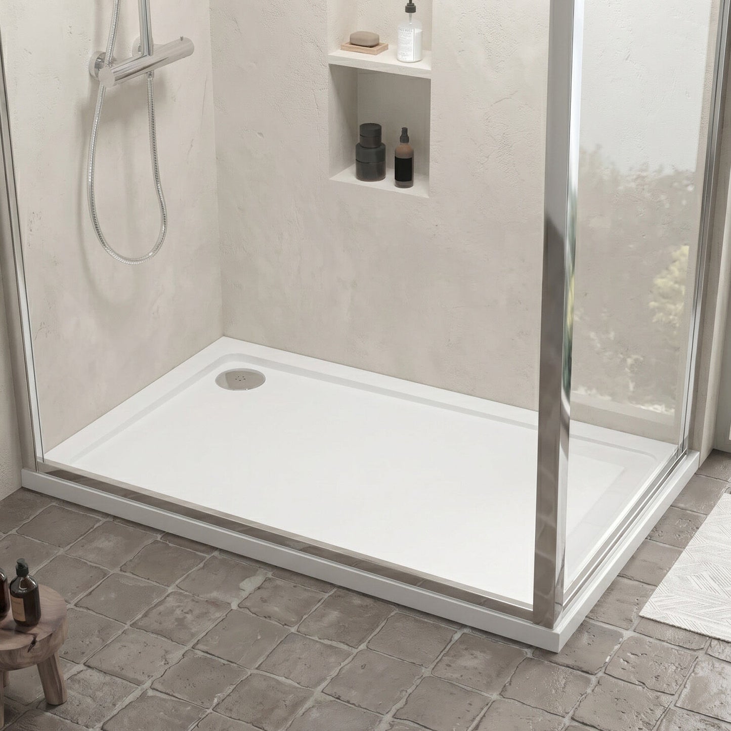 [BETR018] Premium Rectangular Shower Tray, 40mm Profile, White - Choice of Size - Silo